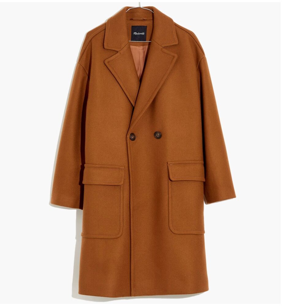Madewell Brown Wool Long Coat // Size XXS - Picture 3 of 7